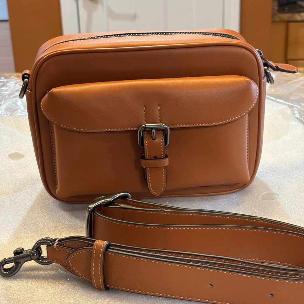 Coach Warner Saddle/Gunmetal Crossbody